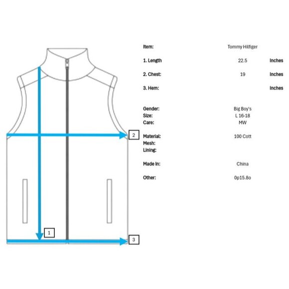 Tommy Hilfigher Jean Denim Vest Boys L 16 18 Patriotic Flag 4th of July Holiday - Picture 10 of 10